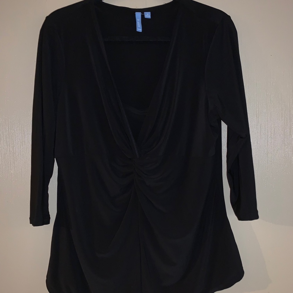 B slim 1X top solid black